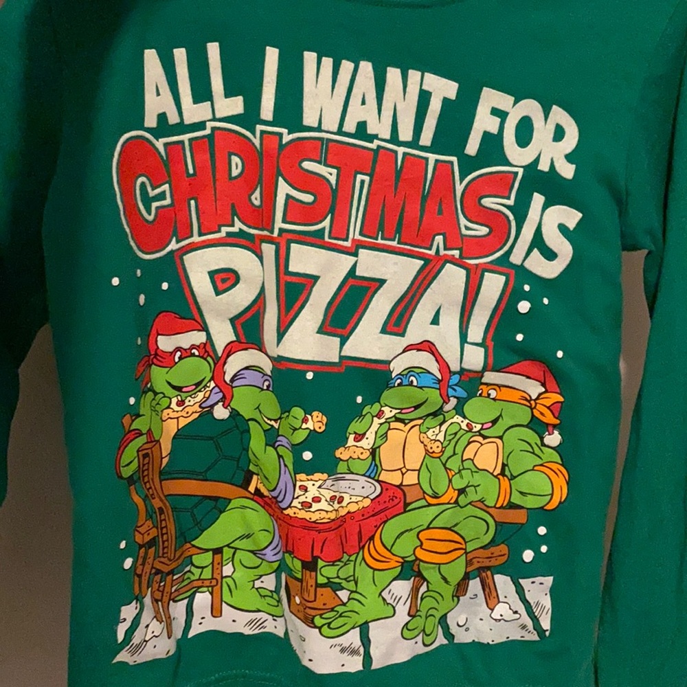 Teenage mutant ninja turtles pizza Christmas shirt